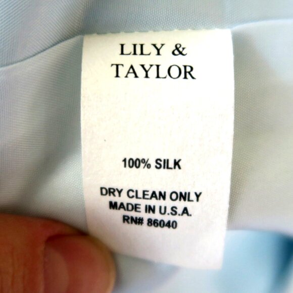 NWT Lily & Taylor Silk Dress Suit Light Blue Size 12 Church Formalwear Elegant - Picture 11 of 12
